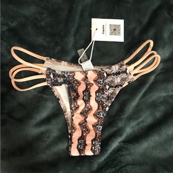 Cupshe Other - NWT Snakeskin Coral Strappy Swim Bottoms size Small